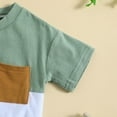 thumbnail image 6 of Odeerbi Toddler Romper Baby Boys Girls Clothes Kids Cute Splicing Print Romper Fashion Short Sleeve 2025 Casual Jumpsuit with Pocket Green - White, 6 of 9
