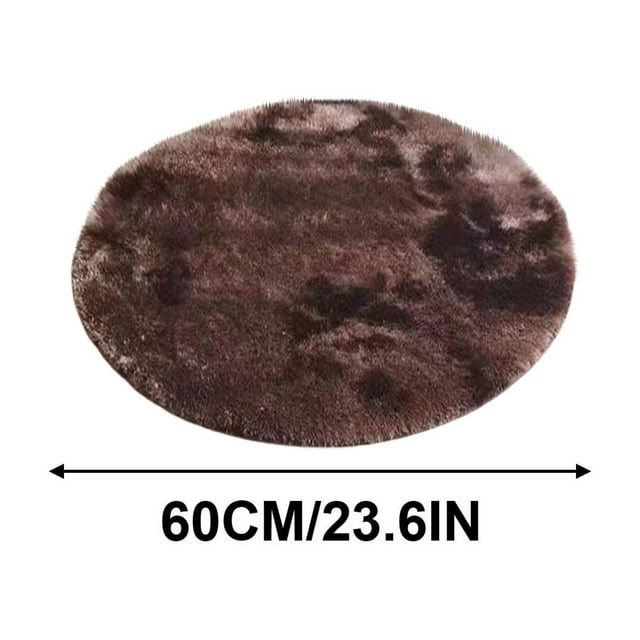 Round Tie-Dyed Silk Wool Carpet Rug - 60cm x 60cm Non-Slip Accent Floor Mat for Living Room, Bedroom, Coffee Table, Computer Chair | Easy Care