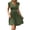 Army Green, variant on Casual Dresses for Women V-Neck Solid Short Sleeve Waisted Mini Dress A-Line Party Dress with Pockets