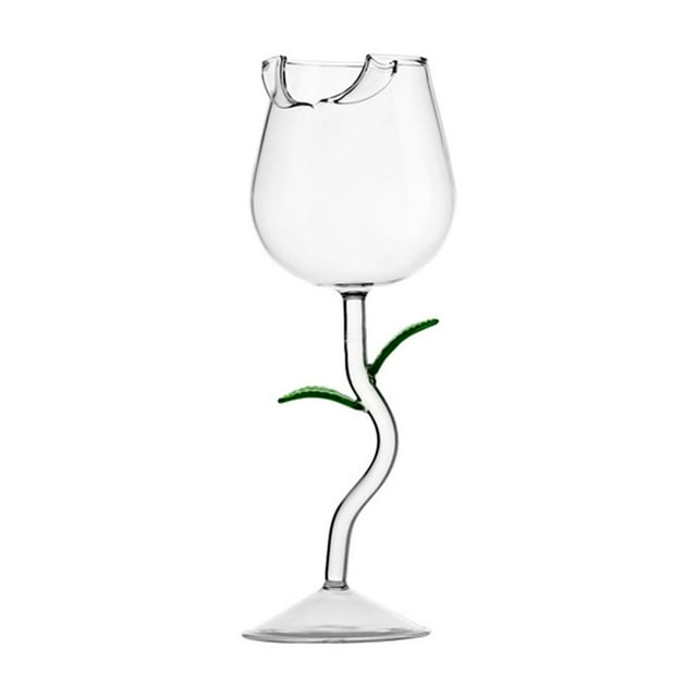 Copa de vino con forma de flor de rosa, copa de vino, copa de cóctel de vidrio de borosilicato alto para fiesta y Bar