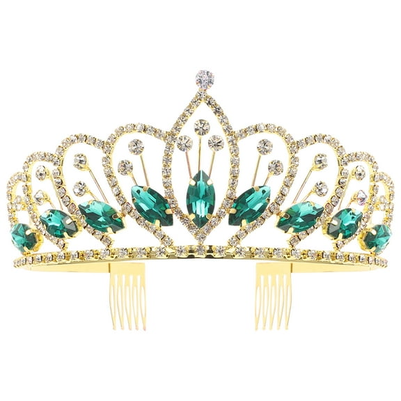 FRCOLOR Crown Adorable Glitter Decoration for Christmas Bride Rhinestone Decor