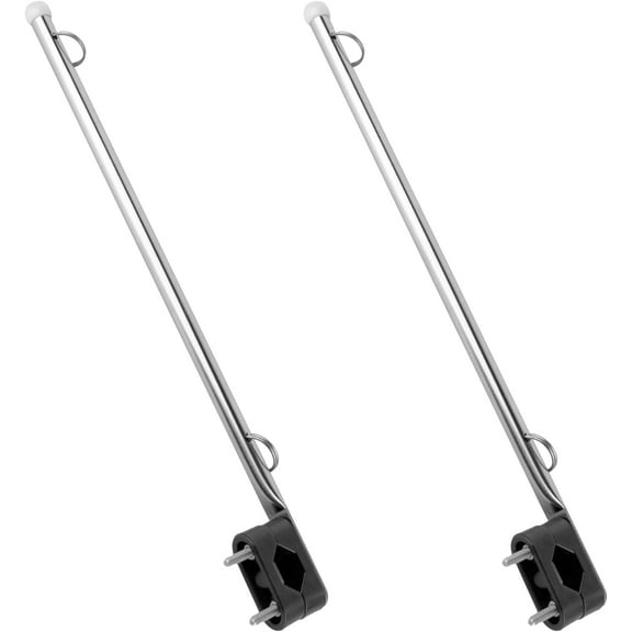 2Pcs Boat Flag Pole Stainless Steel Rail Mount Rustproof Flagpole Hardware for Marine Boat Yacht