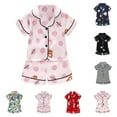 thumbnail image 3 of WOYY Infant Girls Pajamas Cartoon Prints Short Sleeve Shirt Shorts 2Pcs Clothes Set, Sizes 18-24M, 3 of 3