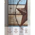 thumbnail image 3 of Beige Blue Brown Star Sheer Curtains for Living Room Bedroom Texas Star Wooden Vintage Sheer Curtains 108 Inch Long 2 Panels Set Light Filtering Curtain Window Treatments Drapes for Dining Room, 3 of 6