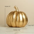 thumbnail image 2 of Halloween Pumpkin Decor Gold Fall Pumpkin Decor Modern Gold Accent Decor for Home Indoor Halloween Table Decor Fall Mantel Decor 1 Piece, 2 of 7