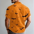 thumbnail image 4 of JGNGSHN Halloween Button Down Shirt for Men Casual Short Sleeve Hawaiian Shirt Colorful Funny Pumpkins Skull Print Tees 2025 Fall Clothes, 4 of 7