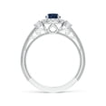 thumbnail image 2 of ANGARA Natural Vintage Inspired Round Sapphire Halo Ring with Filigree in 14K White Gold for Women (Size-5mm) | September Birthstone, Anniversary, Jewelry Gift for Women | Natural Blue Sapphire Ring, 2 of 10
