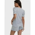 thumbnail image 7 of Women's Square Neck Tops Ruffle Trim Sleeve T-Shirts for Summer Casual Short Tees, 7 of 7