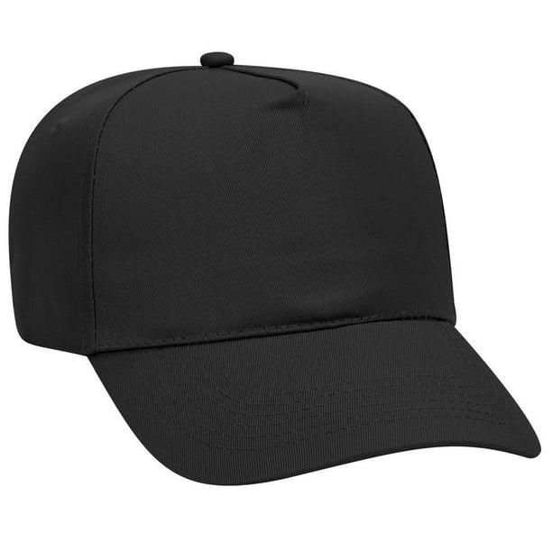 Otto Cap OTTO Promo Cotton Blend Twill 5 Panel Pro Style Baseball Cap Black