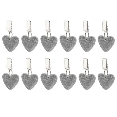

24Pack Marble Heart Shape Tablecloth Weights with Metal Clip Grey