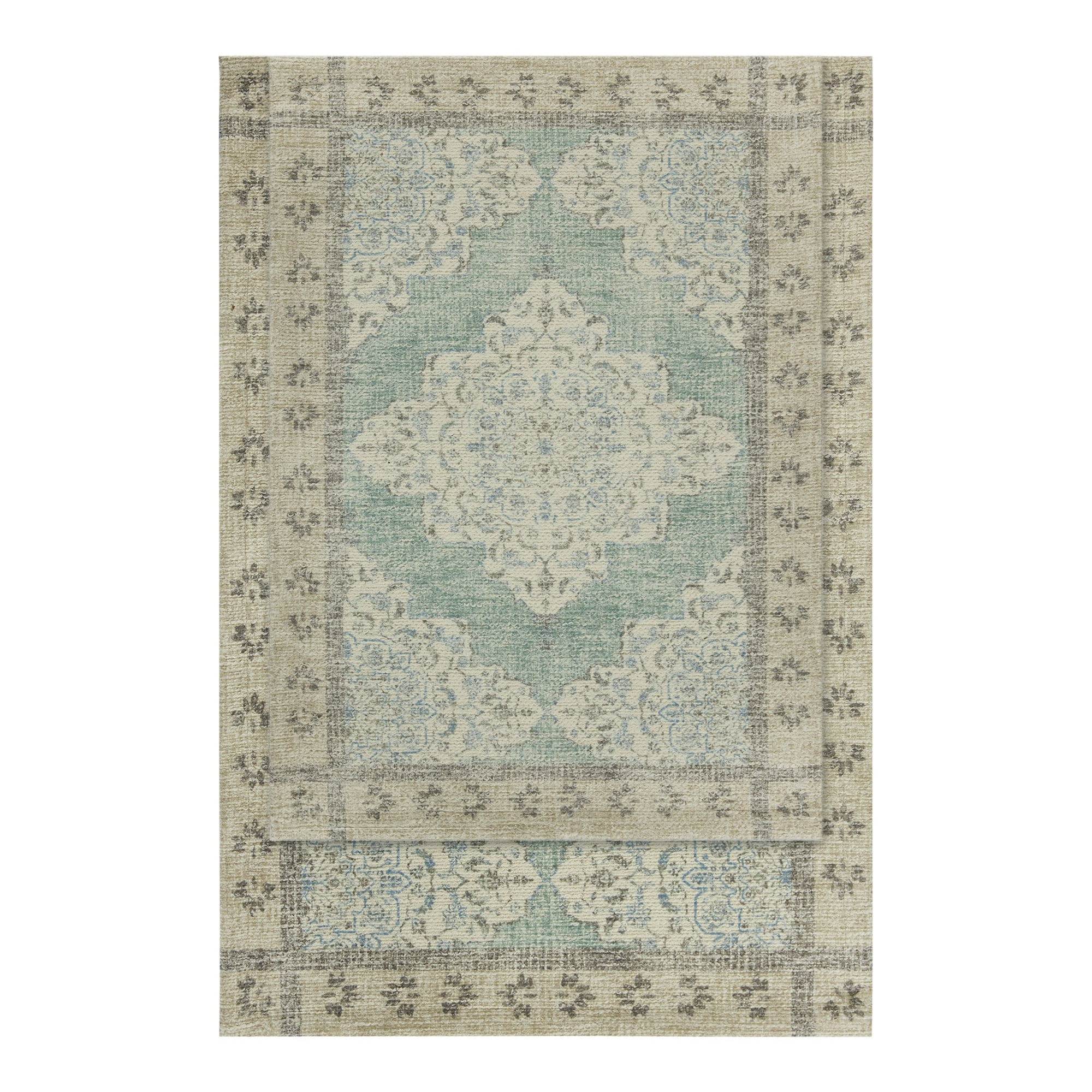 Better Homes & Gardens Kaston Medallion Bath Rug Set, Green River, 2 Piece