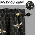thumbnail image 5 of Kitchen Curtains 24 Inch Short - 3 Panel Set with Cute Bumble Bee and Honeycomb Print, Rod Pocket Window Curtain, 100% Polyester for Bee Lovers, Farmhouse, Kitchen, Living Room, Easy Wash, 5 of 6