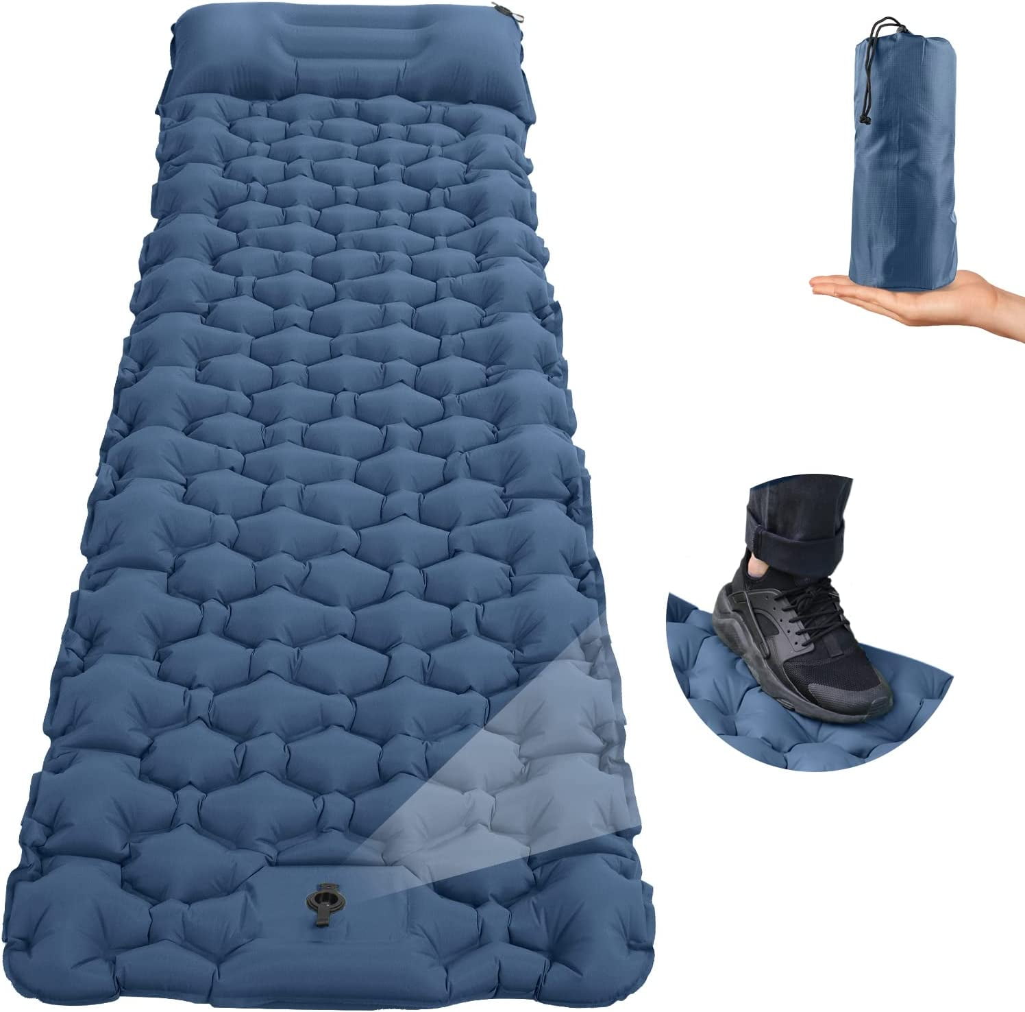 Self Inflatable Camping Sleeping Pad with Foot Pump, 200*70*8cm