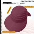 thumbnail image 5 of AirLoni Sun Hats For Women UPF50+ 2 In 1 Zipper Removable Top Ponytail Hat Adjustable Bow Decor Foldable Washable Quick Dry Summer Visor Hats For Women Summer Hats Purple,One Size, 5 of 5