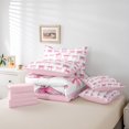 thumbnail image 5 of Erosebridal Initial Letter E Bedding Sets Queen Size,Bowtie Pattern Comforter Sets with Sheets,White Pink Bed in a Bag Queen Size For Girls,Breathable Bedroom Decoration Reversible,7-Piece, 5 of 7