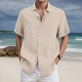 thumbnail image 2 of DGMIOCS Chemise Décontractée pour Homme Coupe Ajustée Non Rétrécie Tenue de Bureau Beige TTG, 2 of 4