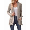 thumbnail image 2 of Women'S Long Cardigan, Autumn and Winter Long Sleeve Front Open Sweater with Pockets Apricot XL, 2 of 8