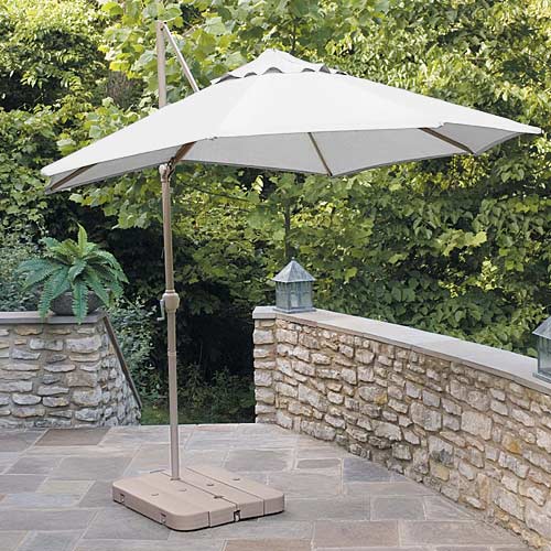 9' Round Offset Umbrella, Natural