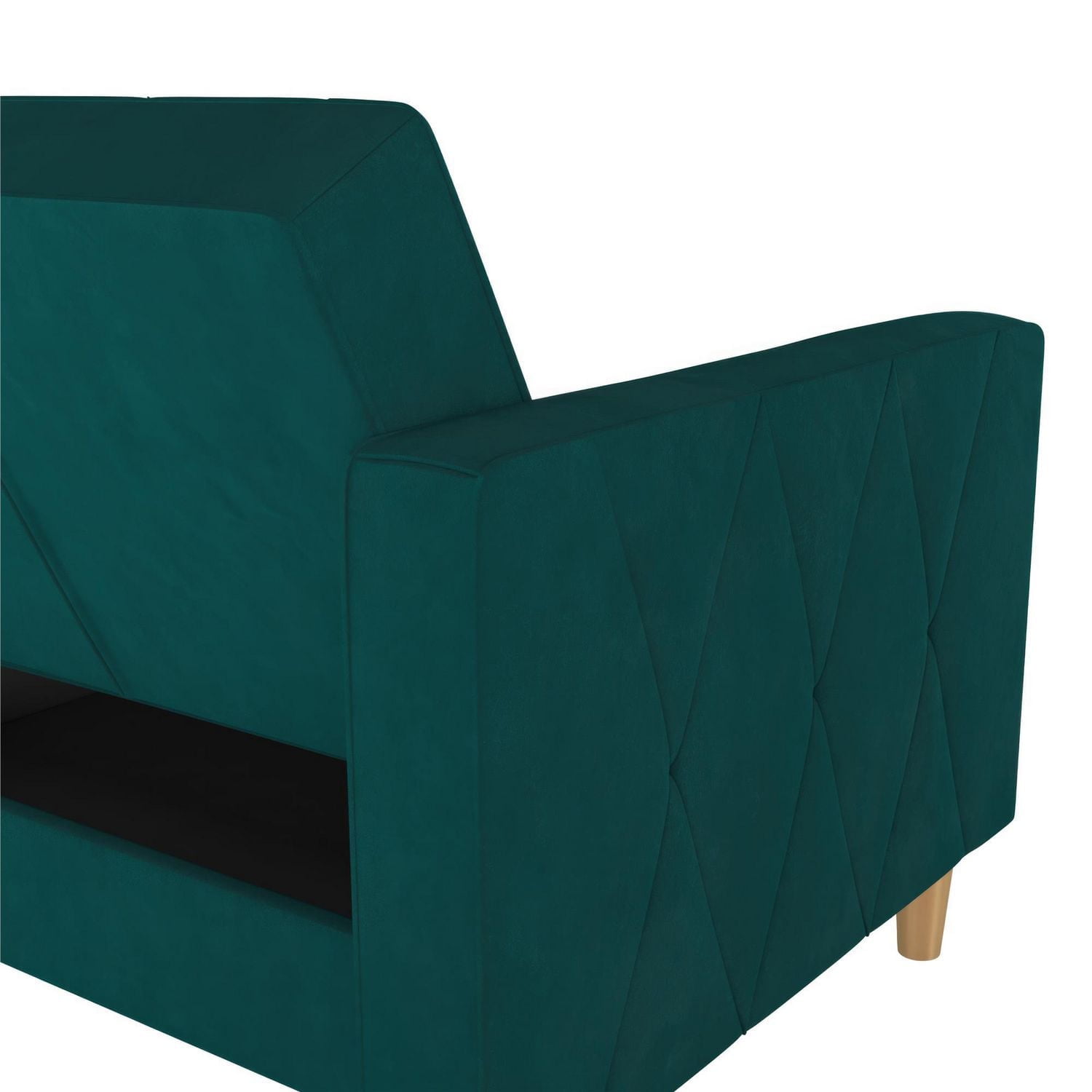 CosmoLiving Liberty Futon with Storage, Green Velvet