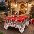 thumbnail image 5 of Christmas Round Tablecloth,Festive Xmas Table Cover,Decorative Round Cloth for Holiday Dining Party Kitchen Home Decor,59.8"(A), 5 of 6