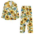 thumbnail image 2 of SEANATIVE Sunflower Butterfly Button Down Pajamas Set for Men Size 3XL Long Sleeve Top and Pants Loungewear Mens Pajama House Wear 2 Piece Daily Loungewear with Pockets, 2 of 6