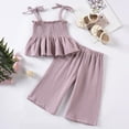 thumbnail image 2 of Toddler Girl Summer Outfit Camisole Top Pants Set Casual Playwear Birthday Indoor Comfortable Breathable 1-6 Years, 2 of 4