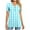 Light Blue, variant on ZQUUVOU Women's T-Shirt Plaid V-Neck Button Printed Short Sleeve Blouse Rose Gold (M)
