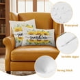 thumbnail image 6 of Summer Welcome Outdoor Pillow Covers Pack of 2 Yellow Sunflower Leaf Botanical Farm Linen Waterproof Throw Pillow Covers Decorative Cushion Cases for Patio Garden Tent Balcony Couch 18x18 inch, 6 of 9