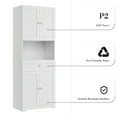 "Homfa 67.5"" Tall White Standing Bathroom Storage 4 Door
