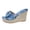 Blue, variant on Rokment Bow Polka Dot Platform Wedge Dress Slip on Sandals for Women Bride Wedding Vintage Casual Leather Espadrilles Extra Chunky High Heels Slides Dressy Slippers Summer Black Size 6
