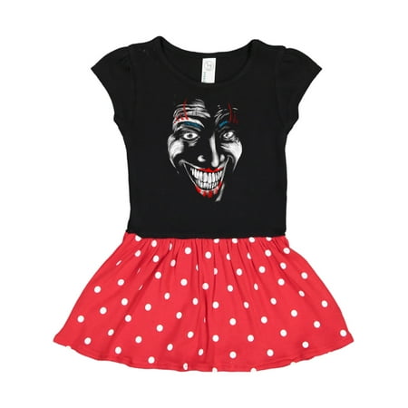 

Inktastic Scary Clown Grinning Wide Gift Toddler Girl Dress