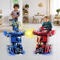 thumbnail image 4 of CNKOO Voiture Robot Télécommandée Transformable Jouet 2,4 GHz 1 18 Rechargeable Voiture de Course Cascade Rotative à 360° Jouets pour Enfants Garçons Filles Âge 8 9 10 11 Ans Jouet Cadeaux (Voiture de Police Bleue), 4 of 6