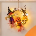 thumbnail image 4 of Halloween Wreath With Lights Spooky Pumpkin Ghost Door Wreath With Lighted Halloween Door Hanger For Front Door Home Wall Decor, 4 of 5