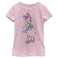 thumbnail image 4 of Disney Characters Daisy Dye Girl's Solid Crew Tee, Light Pink, X-Small, 4 of 4