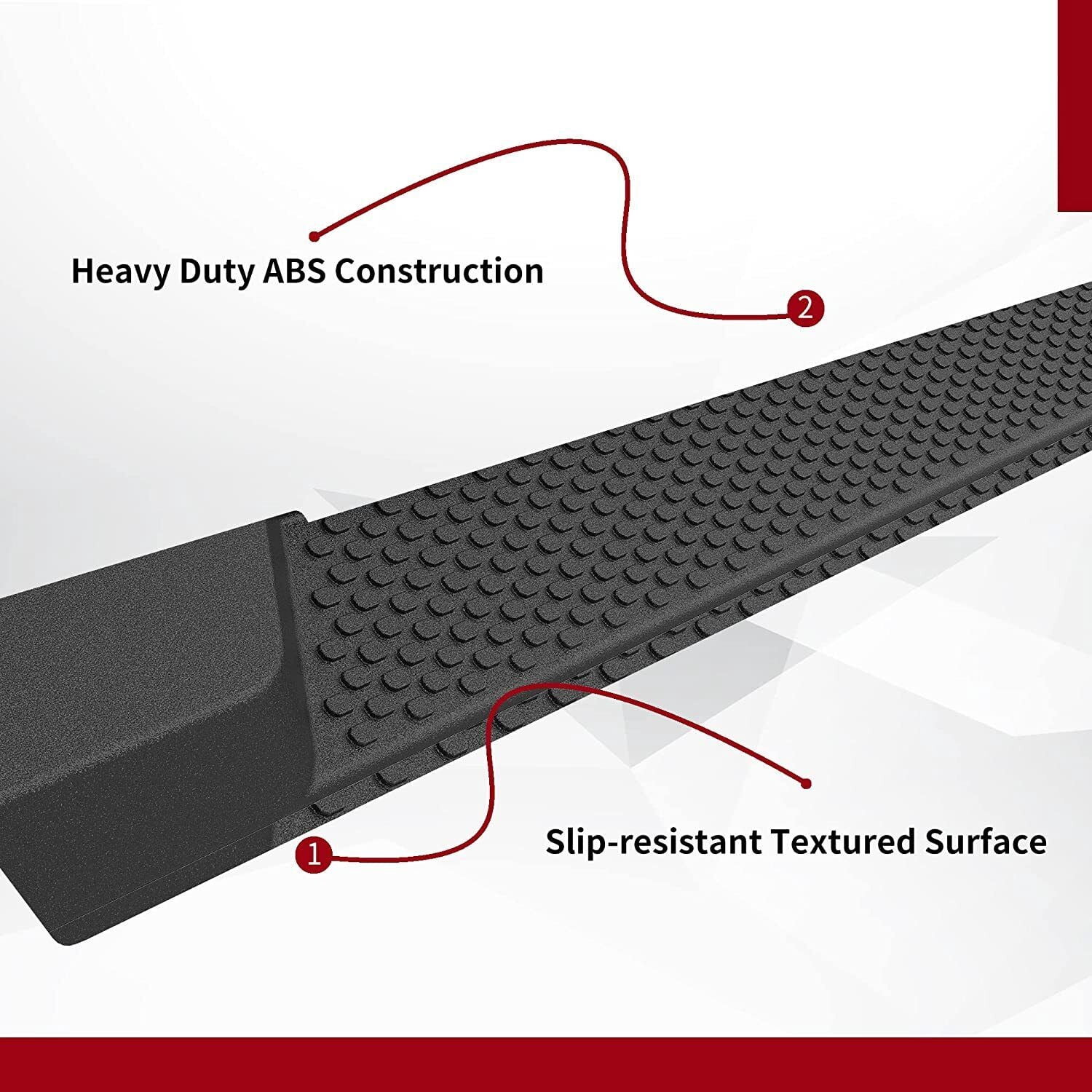 RVNI Running Board compatible with 2018-2024 Jeep Wrangler JL 2 Door 6" ABS Side Step Nerf Bars