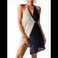 thumbnail image 1 of Vestido Tipo Halter Sin Mangas con Cuello en V y Lazo para Mujer, Color Albaricoque, Talla Única, 1 of 6