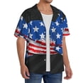 thumbnail image 3 of Salouo Shark With USA Flag Pattern Cuban Collar Shirts for Men Button-Down Shirt Men's Short Sleeve Shirts Hawaiian Shirts Casual Shirts -XX-Large, 3 of 6