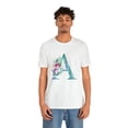 thumbnail image 4 of Letter A Watercolor Flowers Unisex Jersey Short Sleeve Tee, 4 of 12