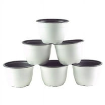 Poppelmann VAA717P6 6 in. Plastic Pot White & Gray - Pack of 6