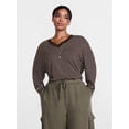 thumbnail image 2 of Scenario Women's and Women's Plus Relaxed Tee with Long Sleeves, Sizes XS-4X, 2 of 6