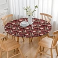 thumbnail image 3 of Red Christmas Animal and Tree Pattern Round Fitted Tablecloth with Elastic Edge,Dining Table Cover Waterproof,Outdoor Round Tablecloth for Camping,Dining,Indoor and Outdoor, 3 of 7
