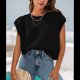 thumbnail image 5 of Top de Crochet con Cuello Redondo y Corta para Mujer, Color Negro, Talla XL, 5 of 8
