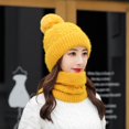 thumbnail image 6 of iHPH7 Hat and Scarf Set Winter Neck Warmer Knit Beanie Knit Hat Snow Caps Skull Cap Fleece Neck Gaiter Yellow One Size, 6 of 6