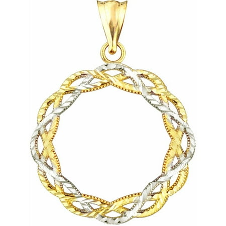US GOLD 10kt Gold Ribbon Swirl Charm Pendant