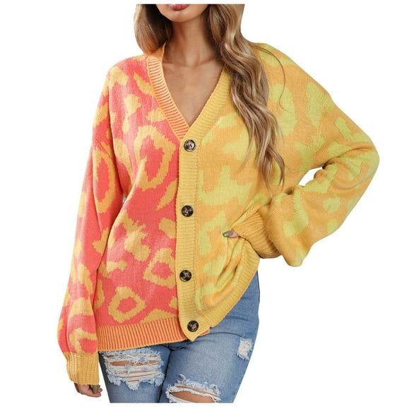 Odeerbi Cardigan Sweaters For Women Fall Winter Sweaters Trendy Tops Outwear Coat 2025 Long Sleeve Coat Yellow