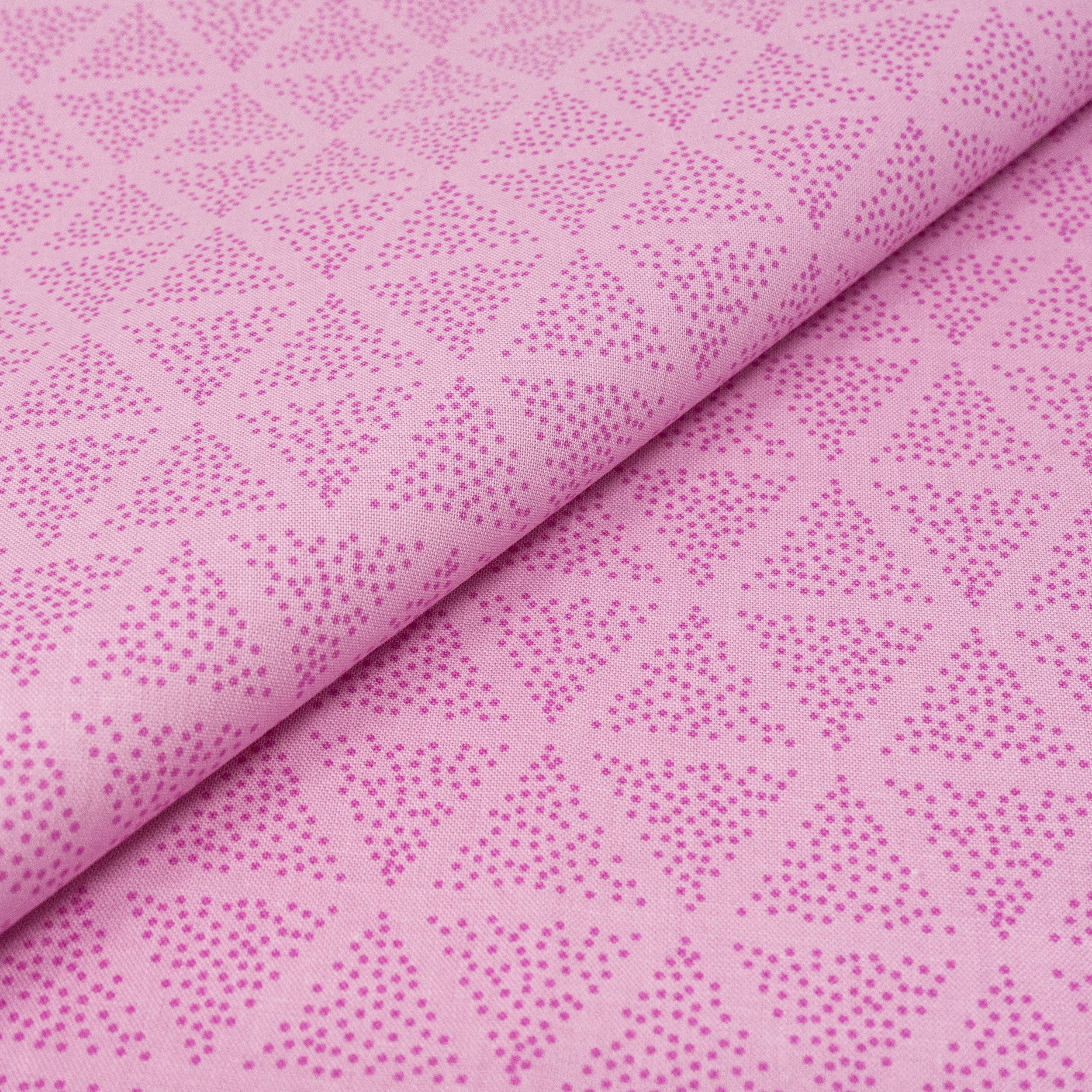 Singer Print Fabric, 100% Premium Cotton, Sewing Quilting, 44 inch, Pink Dot Blender 3 Yard Cut
