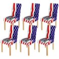 thumbnail image 1 of RYLABLUE American Flag Earth Stretch Chair Cover Protector Seat Slipcover for Dining Room Hotel Wedding Party Set of 6, 1 of 5
