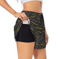 thumbnail image 2 of Bixox Women's Retro Excavator pattern 2 in 1 Running Shorts - Lightweight Athletic Workout Gym Yoga Shorts Liner with Pockets - X-Large, 2 of 7