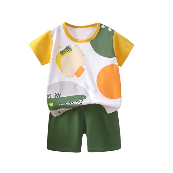 NAISIBABY Boys Outfit Sets 2-Piece (0-8T), Cute Short Sleeve T-Shirt and Shorts Soft Cotton Kids Summer Casual Clothes 6T