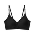 thumbnail image 3 of Women’s Front Closure Seamless Bra Wireless Push Up Lift Racerback Daily Comfort Underwear, XXL, Black, 3 of 3